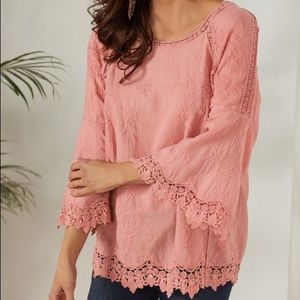 Soft Surroundings Romantique Dusty Rose Tunic XL